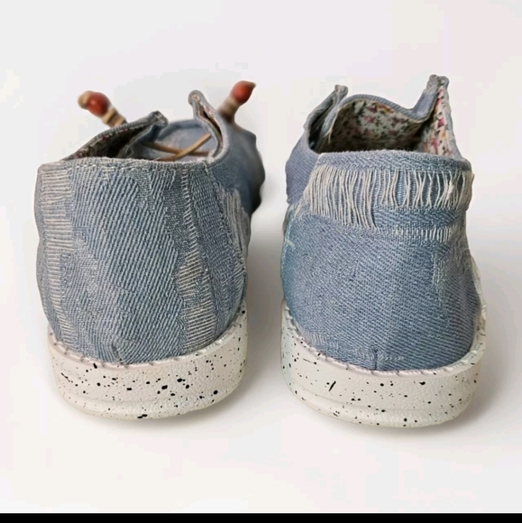 Shein Womens Blue Jean Distressed Look Slip On Loafer Casual Shoes Size 8 - Picture 7 of 8